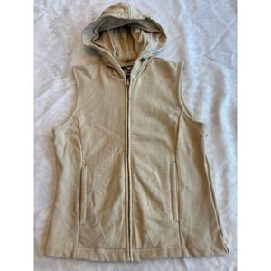 Harley Davidson Sleeveless Hoodie Vest Beige Size Medium womens bikerwear zipper